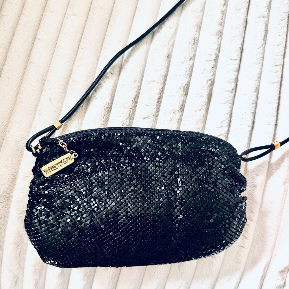 Whiting & Davis Black Mesh Purse Handbag Vintage Hollywood